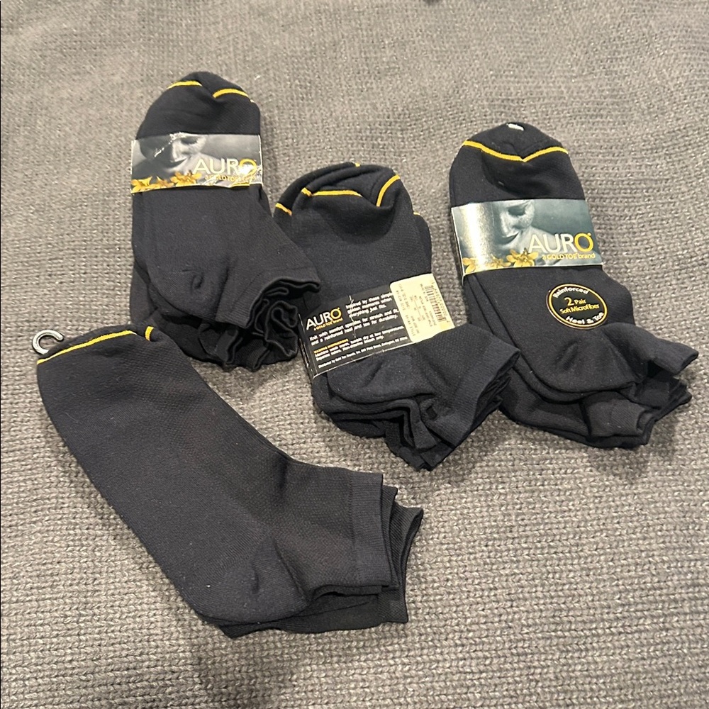 Gold Toe -Auro Deep Navy Socks with Yellow Accents 2-Pack each. Selling‎ 4 sets.